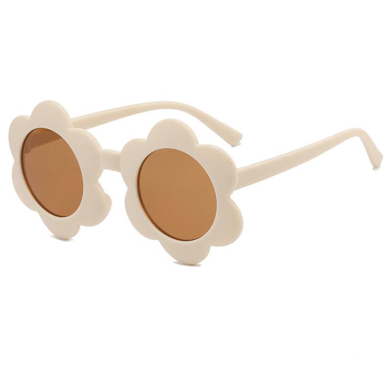Children s Boys Girls, Fashionable Sunflower Frosted Personalized Sunglasses For Babies, Versatile And Trendy Glasses бежевый