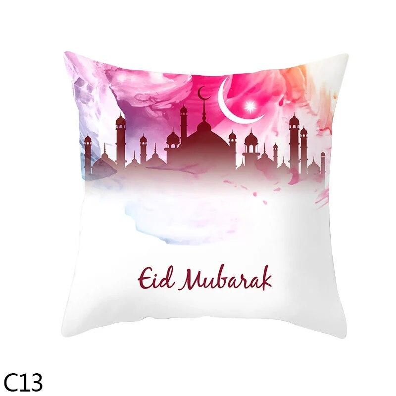 Muslim  Ramadan Eid Mubarak Print Sofa Cushion Cover Pillowcase Home Decor Party Car Bedding