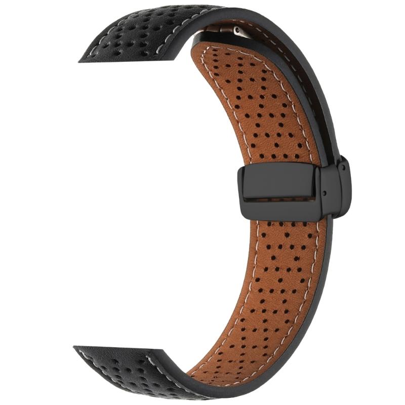 

Elegant Leather Sport Band Adjustable Fitness Bracelet with Magnetic Closures Smartwatches Strap Suitable for watch6/GT4 чорний