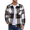 Men's Cropped Trendy Loose-fit Plaid Woolenovercoat Jacket Casual Scene Fashionable Youth Fashion Overcoat