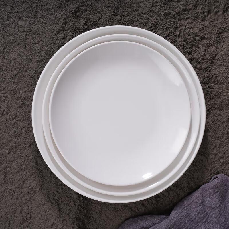 Huihuang Pure White Ceramic Dinner Plate