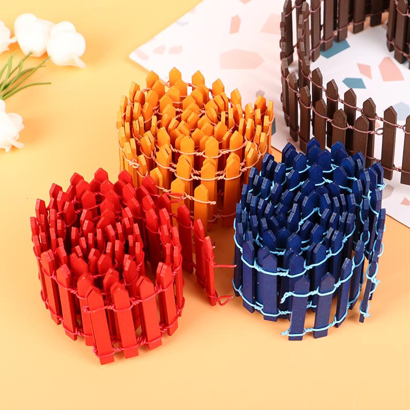New 100*5Cm Diy Mini Small Fence Barrier Wooden Craft Miniature Fairy Garden For
