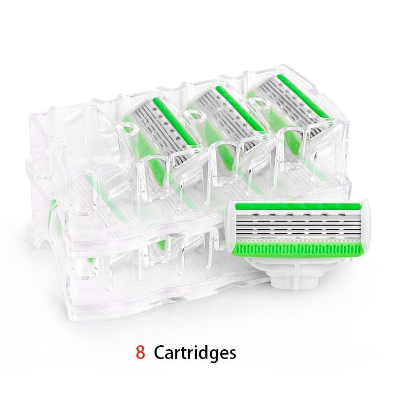 QSHAVE Green Series Blade Lady Razor personalizat X5 USA Blade Femei Lama de ras, 4/8/16 cartușe