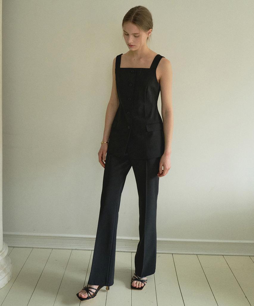 OCTETTE Flare Line Strech Pants_Black
