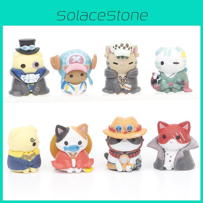 Søt One Piece Kattefigur Luffy Samlerobjekt Modell PVC Leketøy For Animeelskere