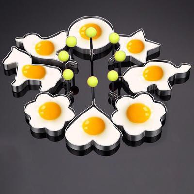 Omelette Mold Stainless Steel Egg Rings Non-Stick Love Star Flower Fried Egg Mold Pancake Shaper Kitchen Gadgets