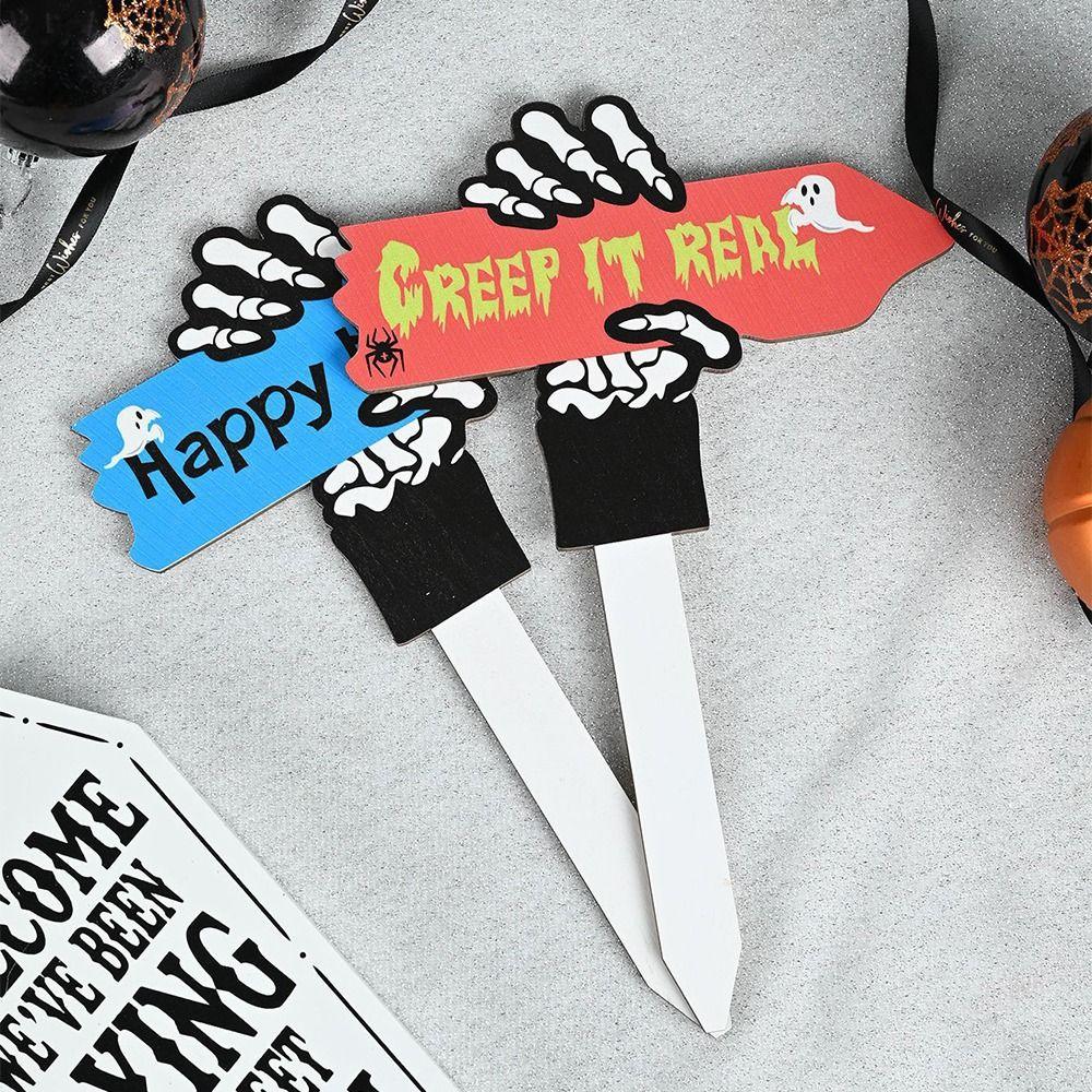 Lightweight Garden Wooden Signs Creative Garden Lawn Stakes Halloween Yard Sign  Outdoor Decor