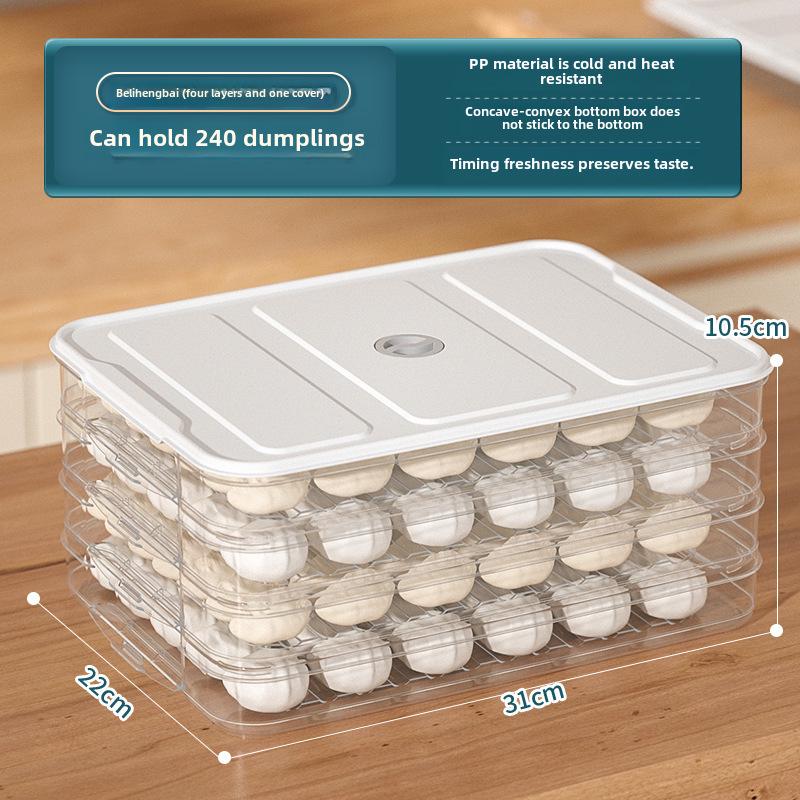 

Бытовая большая вместительная коробка для хранения замороженных пельменей с крышкой