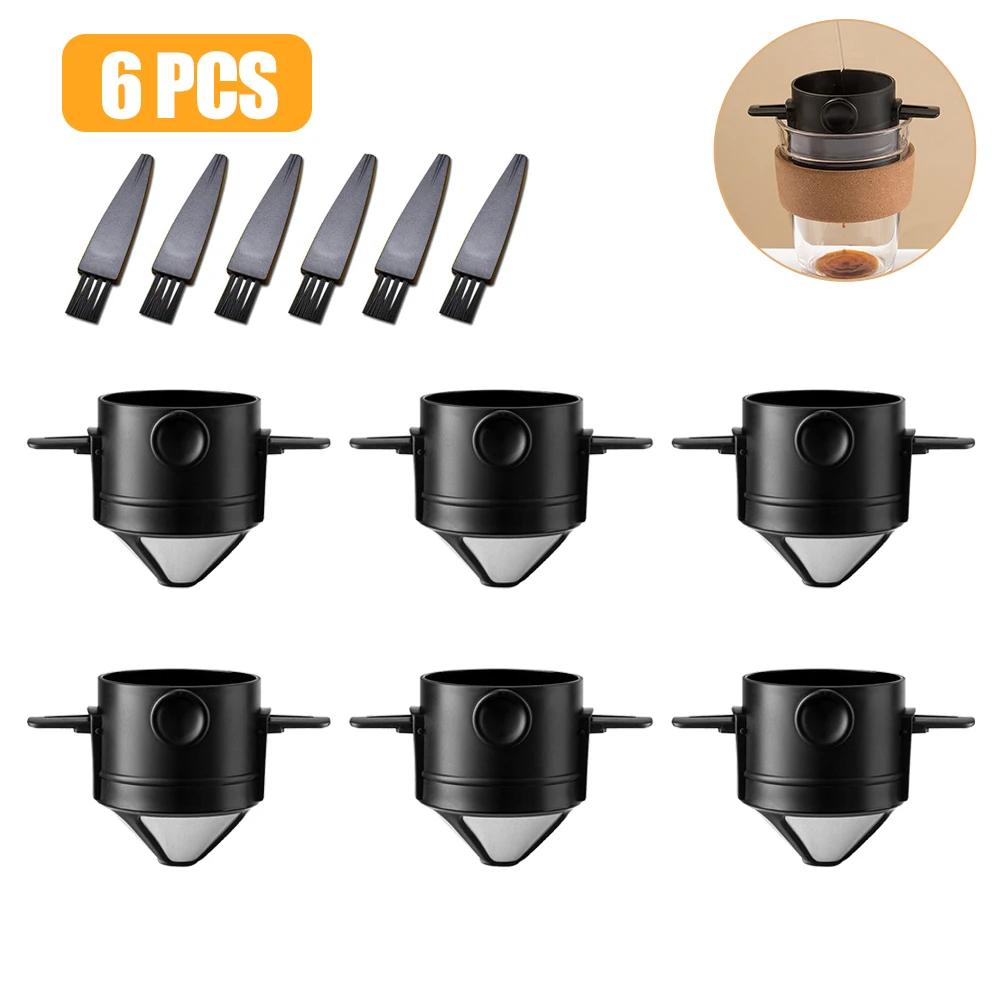 10/8/4/2Pcs Foldable Portable Coffee Filter Coffee Maker Stainless Steel Drip Coffee Holder Reusable Paperless Pour Over Dripper