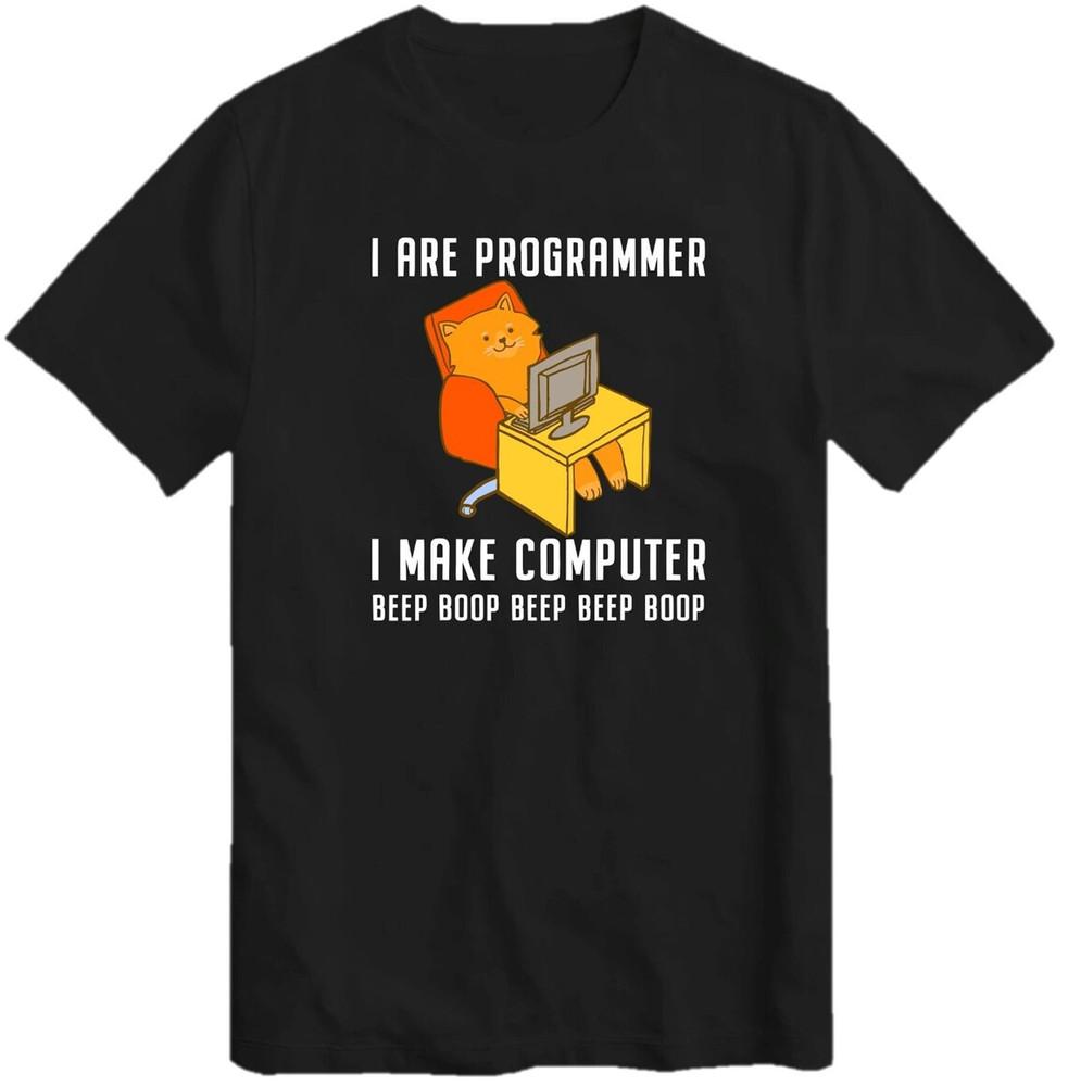 I are Programmer Programming Coding Nerd Cat T-Shirt I Make Computer Unisex Tee