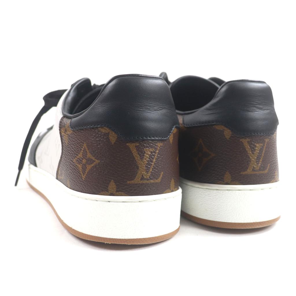 Tolle LOUIS VUITTON Low-Cut-Sneakers Linie Rivoli Schwarz weiß braun Monogramm Herren 7.5 Gebraucht