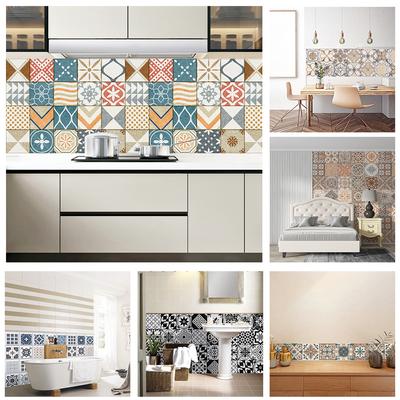20 stuks Boheemse Stijl Tegels Muursticker Keuken Achterwand Garderobe Badkamer Renovatie Schil &; Plak waterdichte kunstmuurstickers