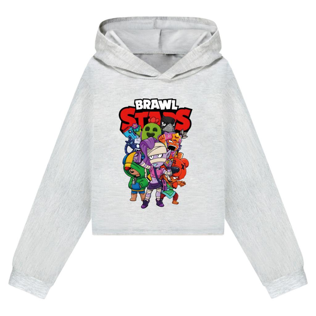 4094 Children Girls Brawl Stars Printed Casual Long Sleeves Hoodies