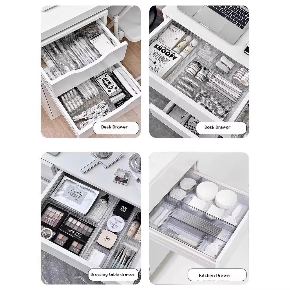 Akrylový Průhledný Multifunkční Organizér na Make-up Set Stolní Úložné Koše Organizéry do Zásuvek Krabice s Více Možnostmi Kombinace