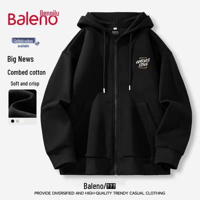 Baleno Unisex Trendy Loose Fit Zip-Up Hooded Sweatshirt