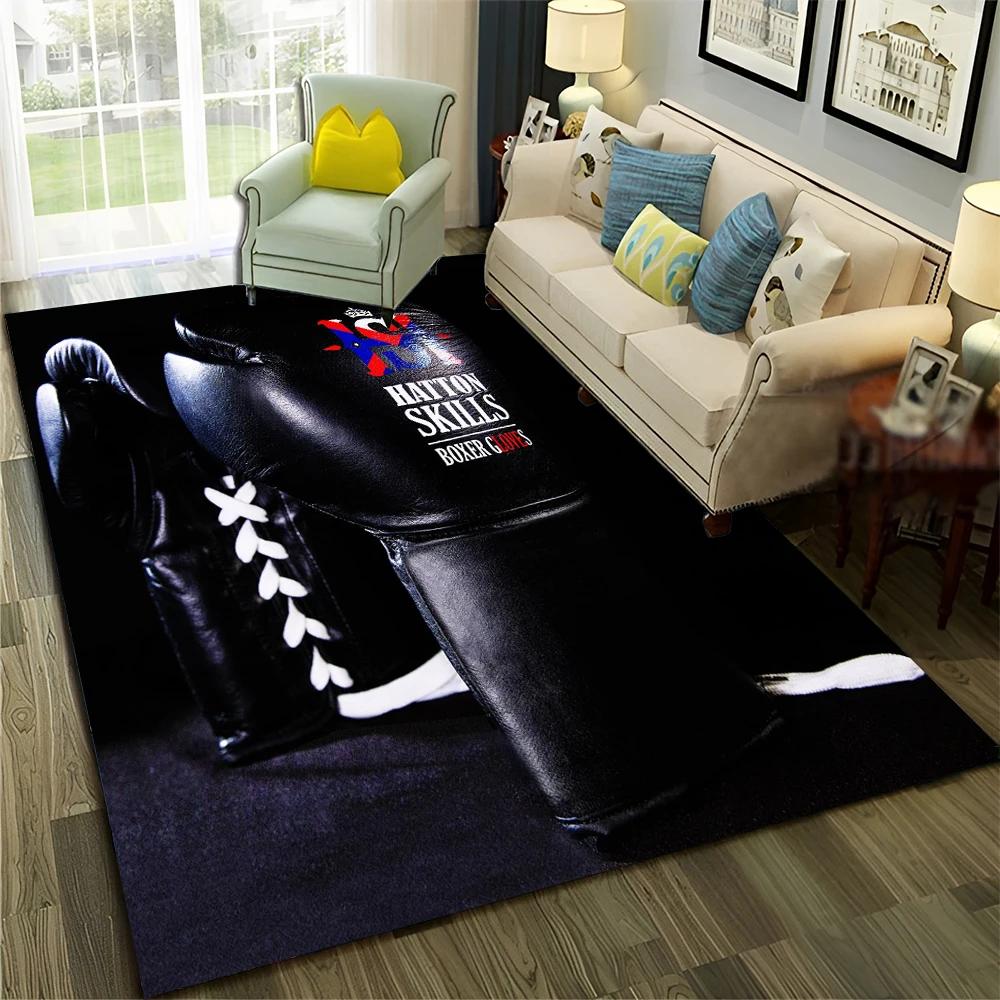 HD Boxer Fight HD Boxing Gloves 3D Carpet Rug for Home Living Room Bedroom Sofa Doormat Decor,Child Area Rug Non-slip Floor Mat