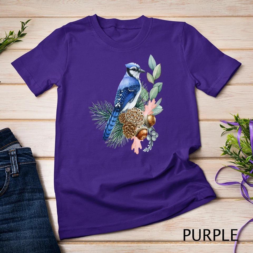 Blue Jay Bird Funny Cute Birds Animal Lover Graphic Unisex T-shirt 9 M