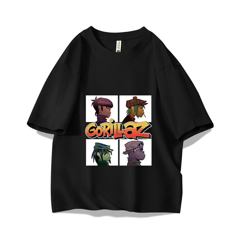 Music Band Gorillaz Punk Rock Print 100 Cotton T Shirt Unisex Women Summer 90s Oneck Cotton Short Sleeve Tshirt Vintage Y2K Tee