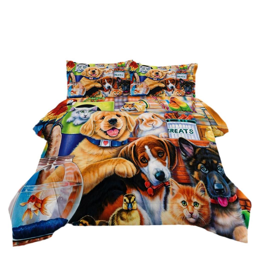Astronaut Digital Print Duvet Cover Set - 3 Piece, Animal Design, Thickened Comforter Set
