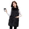 Daunenweste Damen mittel und lang Herbst und Winter große Größe Slim Fit Kapuzenweste Weste verdickter Baumwollmantel