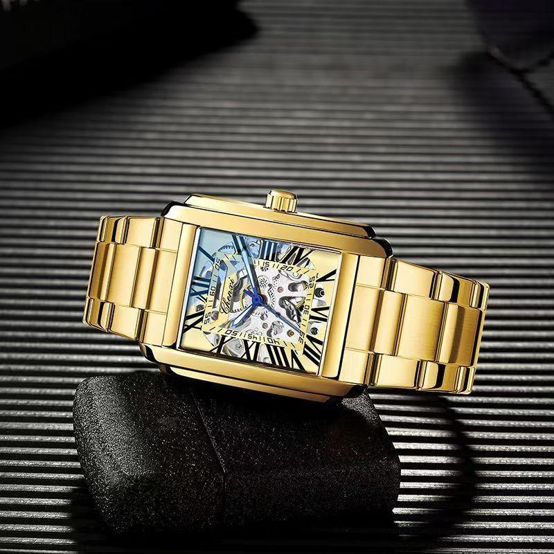 Chenxi Relógio Automático de Ouro de Luxo Masculino Business À Prova d'Água Esqueleto Tourbillon Mecânico de Pulso