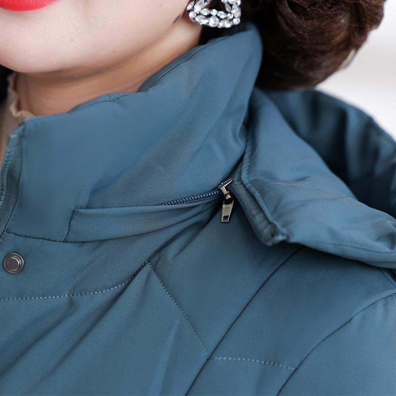 Middle Age Women's Puffer Jackets Winter Vintage Parkas Hooded Plus Size Elegant Thick Warm Down Coats Woman Outerwears