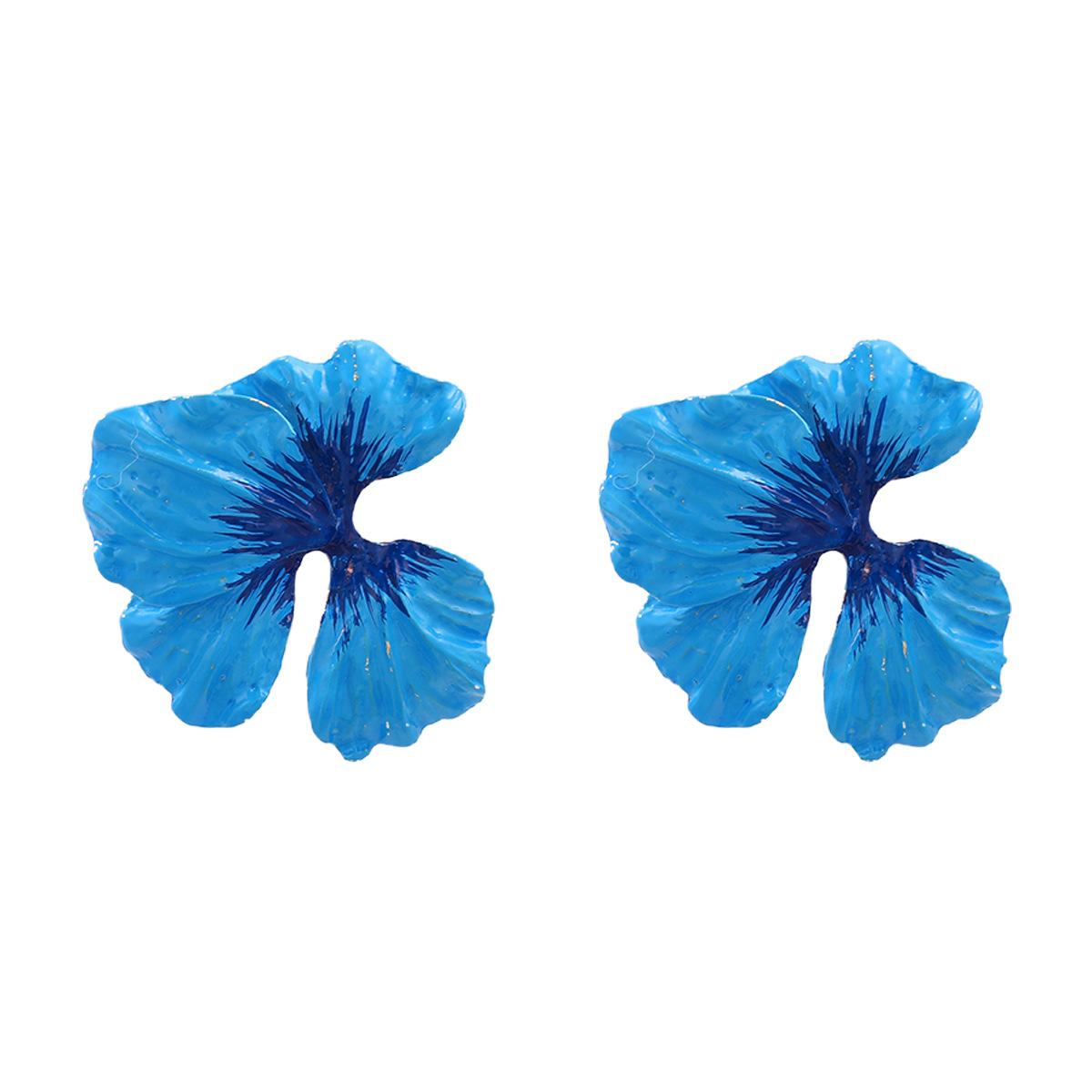 

Серьги-гвоздики Pinkdudu Summer Alloy Drip Oil Flower в европейско-американском стиле, преувеличенные легкие, роскошные, элегантные серьги PD2175 синий