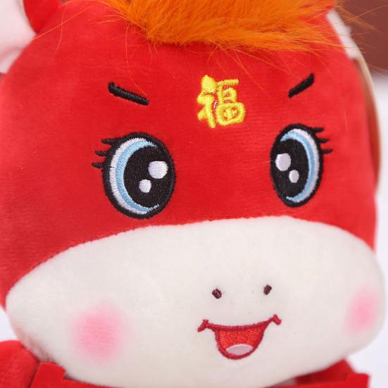 2026 Year of The Horse Doll God of Wealth Peace Chinese New Year Mascot Doll Zodiac Horse Stuffed Animal Gift Toy