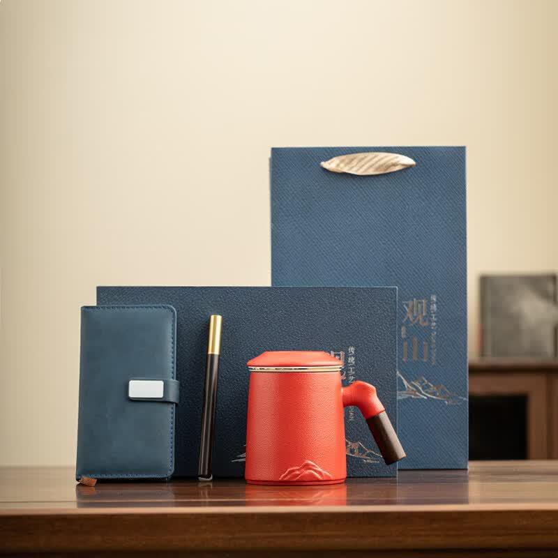 Coarse Ceramic Office Mug & Notebook Gift Set