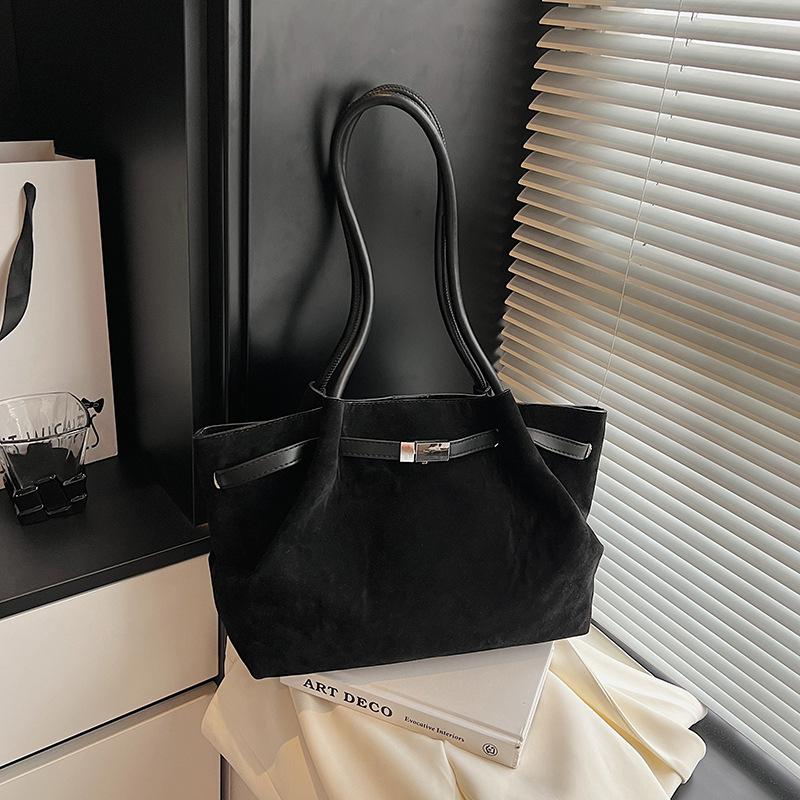 Suede Bag Women's Large Capacity Autumn and Winter Niche Retro Shoulder Bag Portable Tote Bag