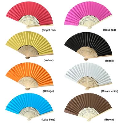 Éventail à Main Éventail en Bambou et Papier Éventail Pliant de Poche Couleur Unie Éventails pour Invités Cadeau DIY pour Invités pour Mariage Anniversaire Fête d'Été
