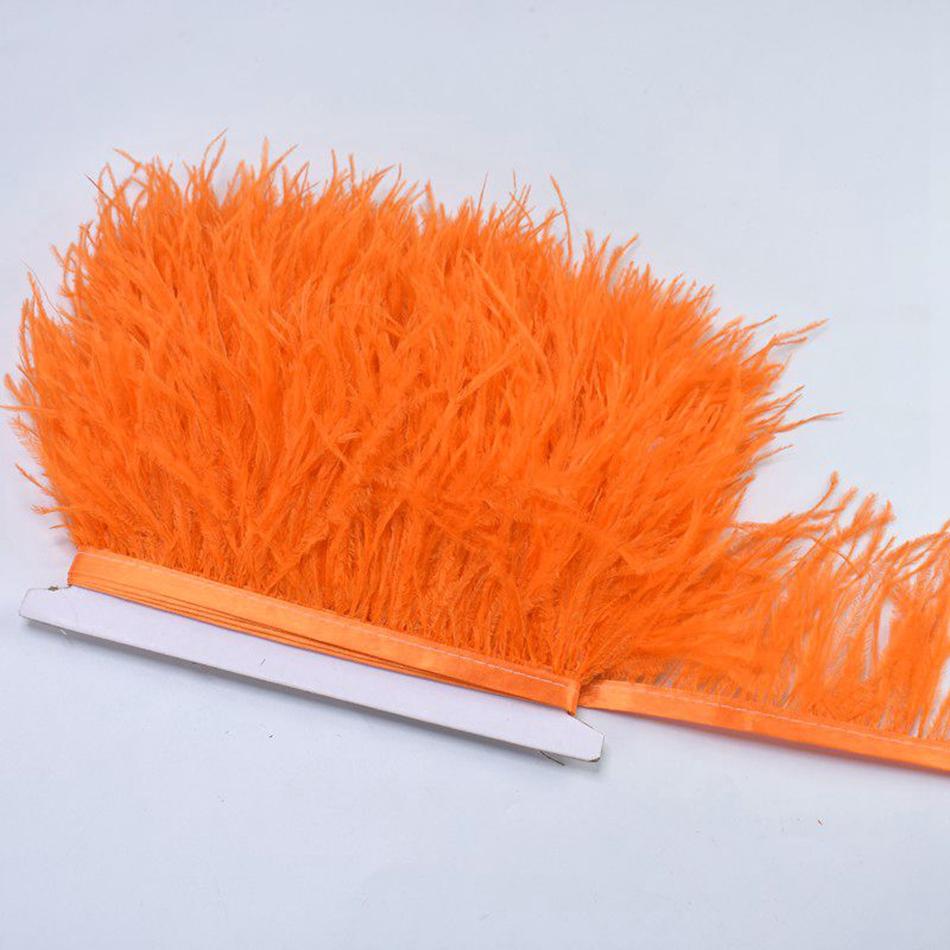 100Cm Natural Ostrich Feather Trim Ribbon Crafts Diy Boho Wedding Dresses Sewing White Plume Tape Party Home Decoration
