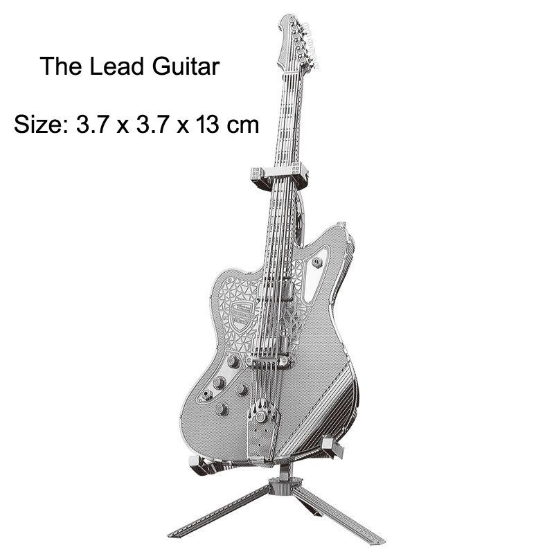 3D Metal Assembled Model DIY Jigsaw Puzzle Instruments Piano Guitar Drum Cello Bass Model Handicrafts Desktop Ornament Toy Gift