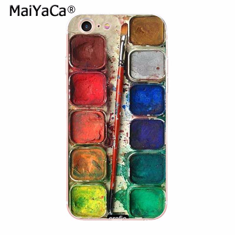 

MaiYaCa красочный набор акварельных красок, чехол для телефона с палитрой красок для iPhone 13 SE 2020 11 pro 8 7 66S Plus X 10 5S SE XR XS XS MAX iphone 13promax