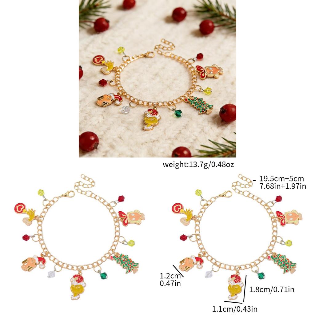 Christmas Chain Bracelet With Cartoon Characters For Holiday Party Gift And Festive Decor