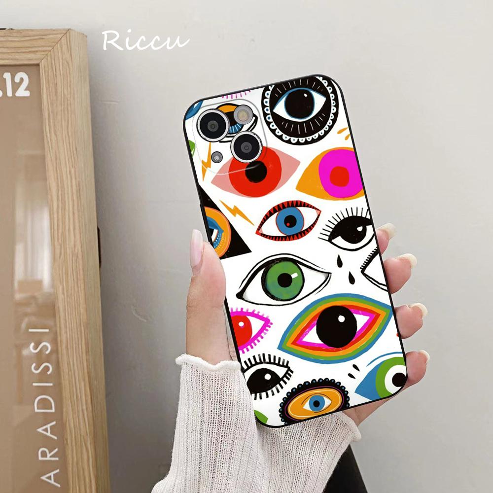 FOR IPhone Blue Nazar Boncuğu Evil Eye Phone Case 14 11 12 Pro 8 7 14 Plus X Pro 14 MAX 13 MINI XR XS 14 Pro Soft Phone Covers