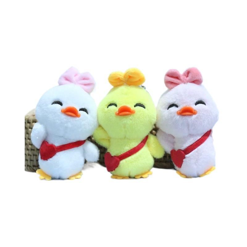 Adorable Plush Duck Keychain Soft Toy Lovely Cartoon Animal Pendant For Bags