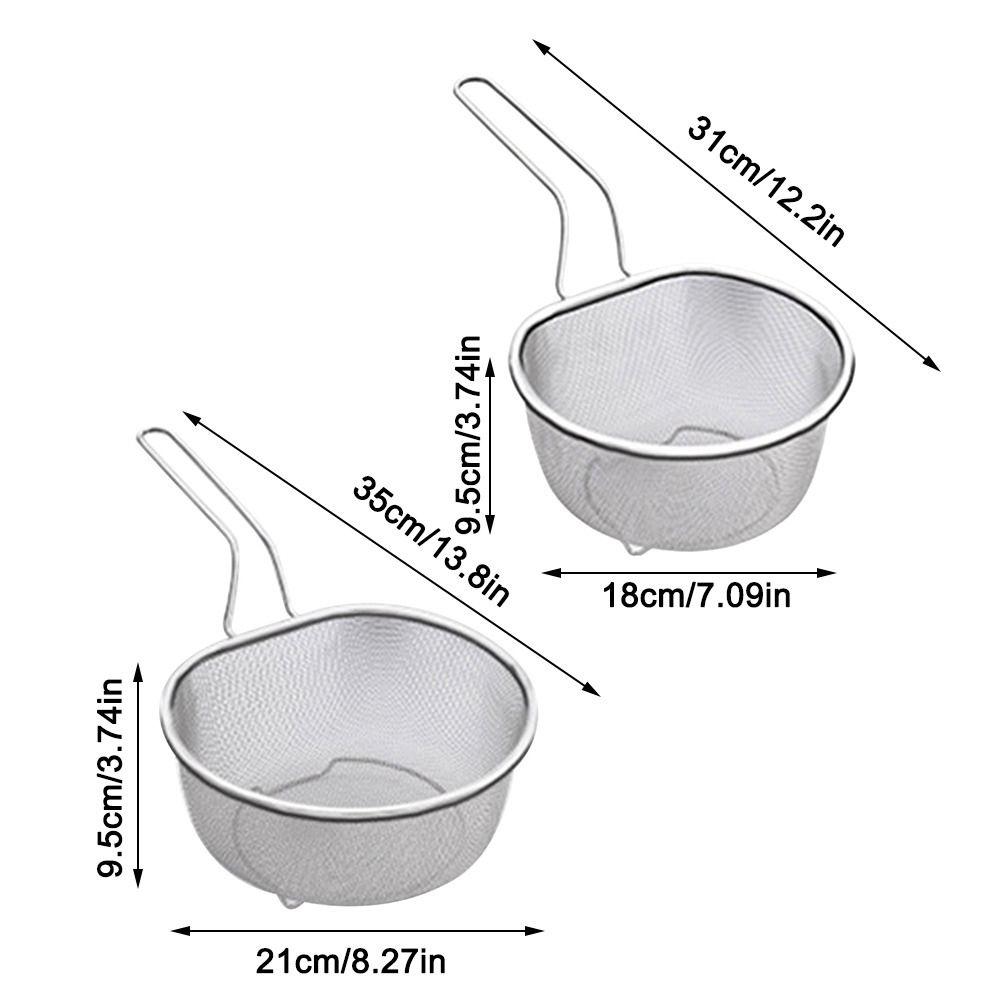 Cooking Utensils Frying Filter Basket Stainless Steel Long Handle Pasta Boil Basket Hot Pot Strainer Deep Frying Mesh