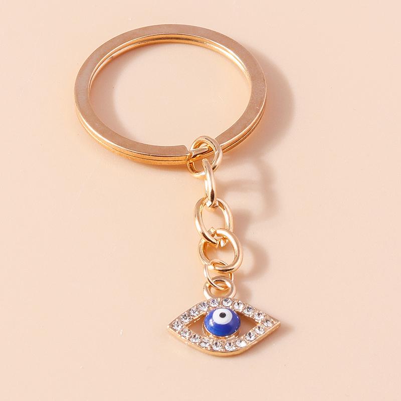 Cute Enamel Lucky Evil Eye Keychain Metal Keyring Pendant for Car Key Holder Women Girls Handbag Charms DIY Jewelry Gifts