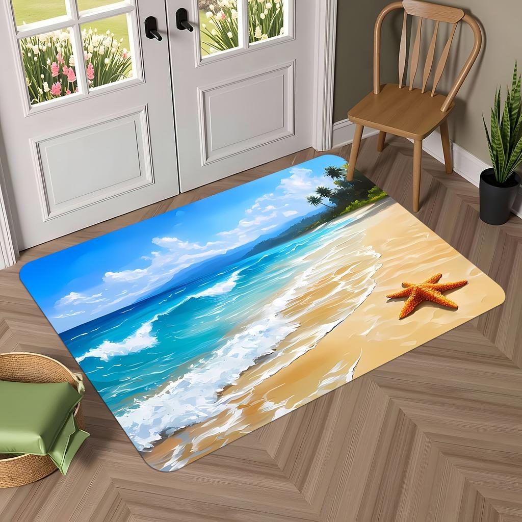 Beach Star Pattern Floor Mat, Extension Mat, Caravan Mat, Indoor/outdoor Entrance Mat, Welcome Mat, Suitable for Homes Floor Mat