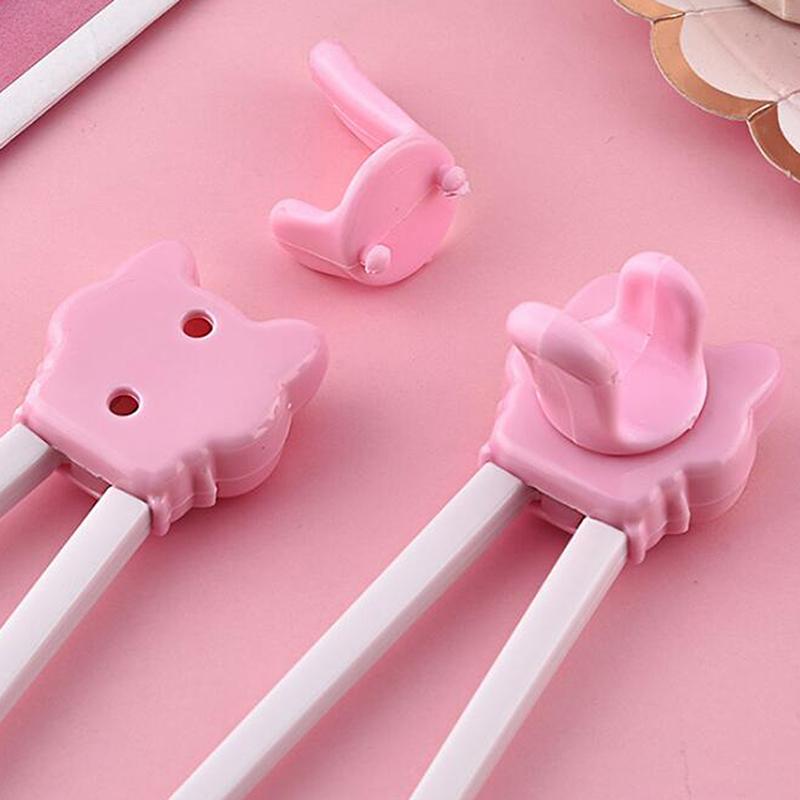 1 Pair Baby Kids Training Tableware Food Sticks Cartoon Animal Chopsticks For Children Cute Cat Elementary Learning Chopstick