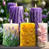 Wave relief cylindrical candle silicone mold Wave flower cylindrical concrete resin mould Curve relief cylindrical gypsum molds