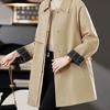 Women's Slim Mid-Length Trench Coat - Autumn/Spring Fashion 2025, Casual Chenille Spandex