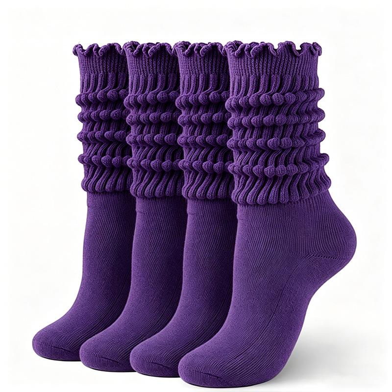 Candy Color Chunky Socks for Men and Women - Autumn/Winter Solid Slimming Long Socks
