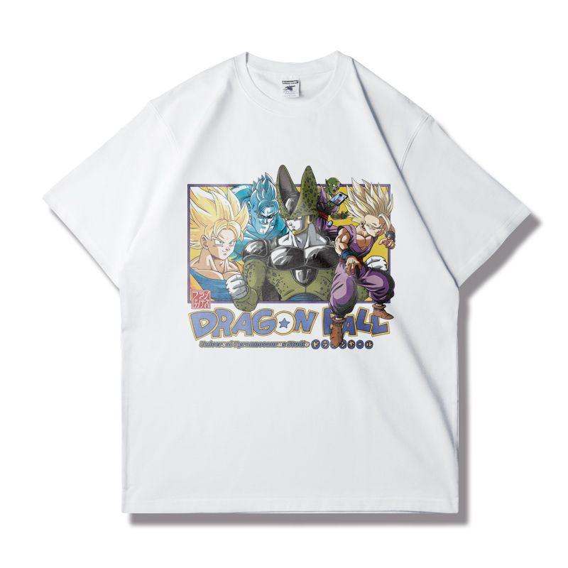 Animation Dragon Ball Short Sleeve TShirt Mens and Womens Joint Loose Summer High Quality Cotton Loose Crew Neck Top Clothing