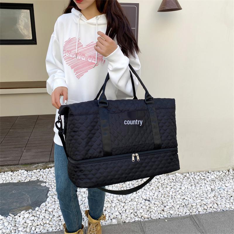 Korean Style Large Capacity Quilted Gym Bag - Yoga, Travel, Crossbody & Mother-Child Handbag