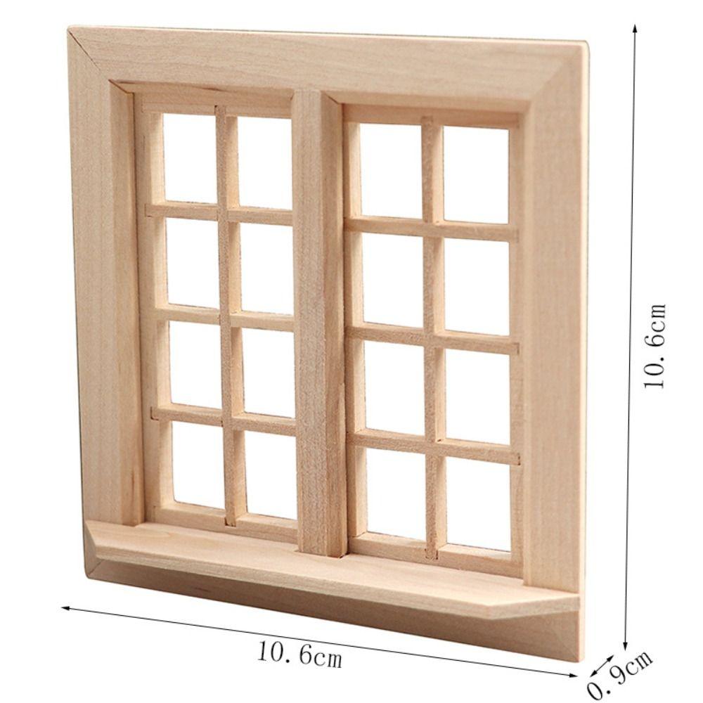 16 Felder Puppenhaus Fenster Modell Holz Quadratische Fenster Modell Miniatur Haus Dekor Für DIY Spielzeug