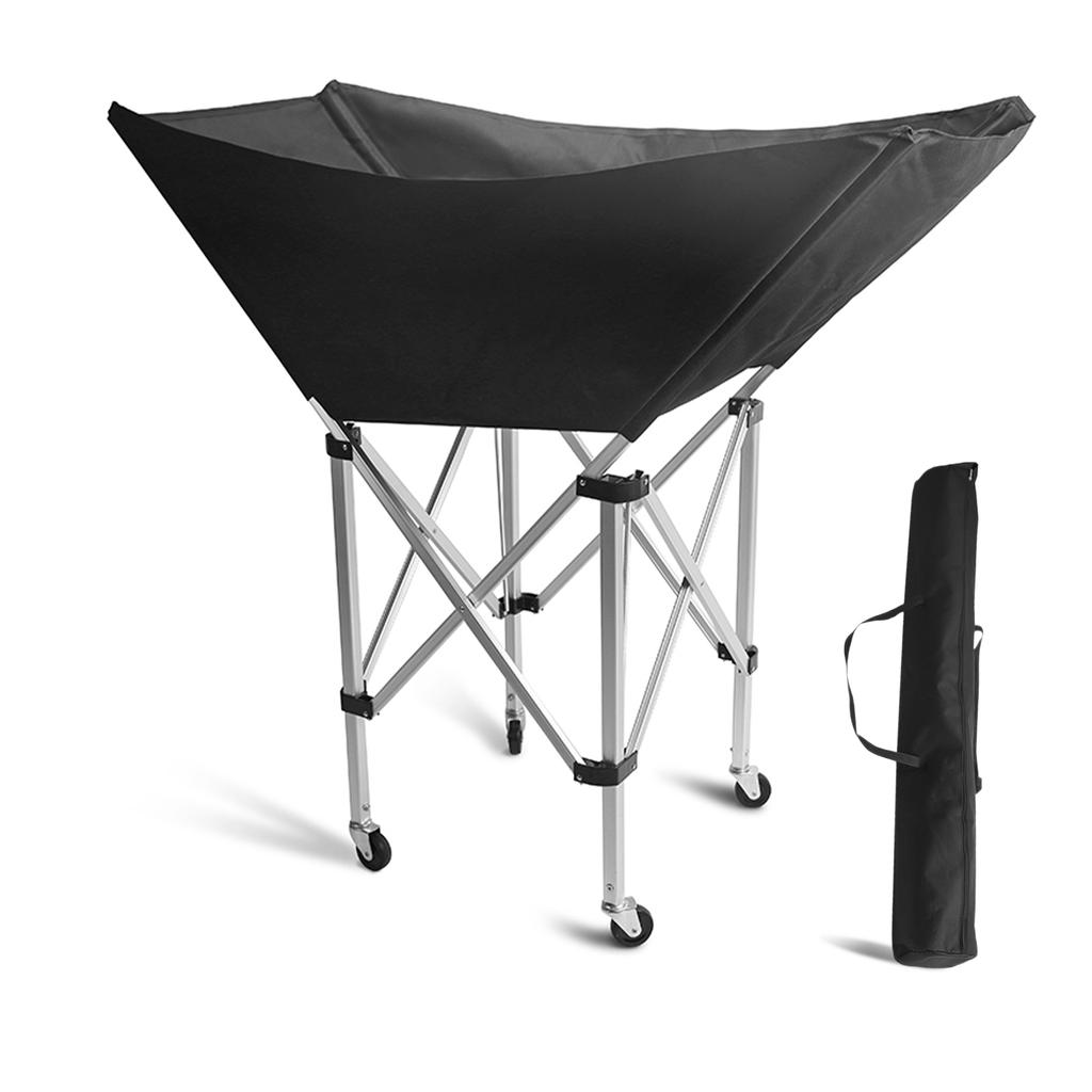 Volleyball Cart Collapsible Wheeled Volleyball Cart with Wheels Practical Sturdy Foldable Volleyball Ball Basket Cart with Bag