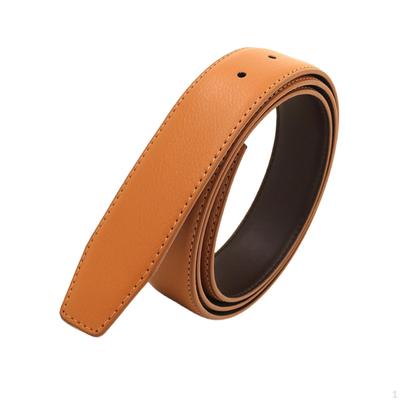 Men Belt Strap No Buckle 33mm Width Adjustable Solid Color DIY Waist for Dress Pants Business