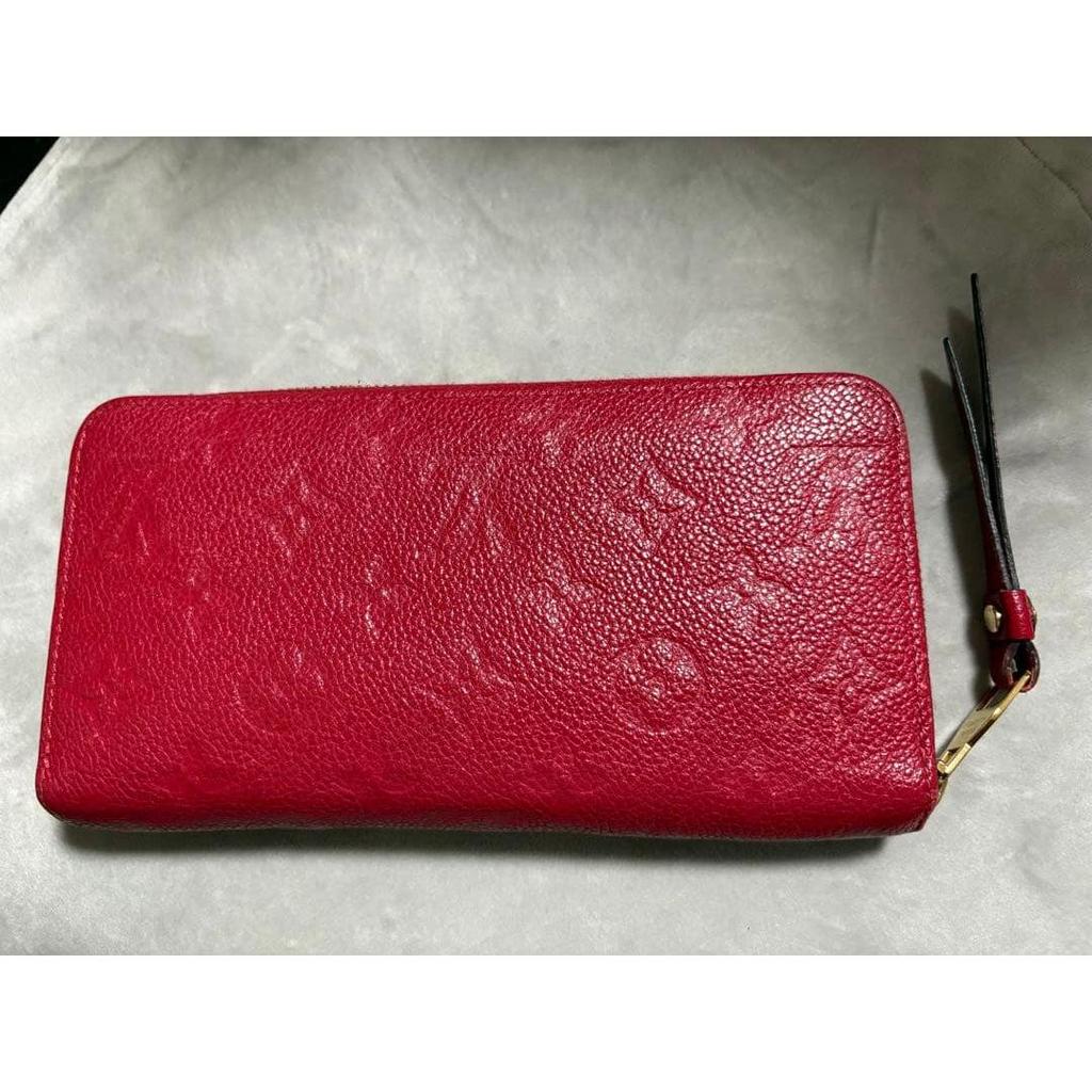 Used LOUIS VUITTON Monogram Empreinte Long Wallet Red